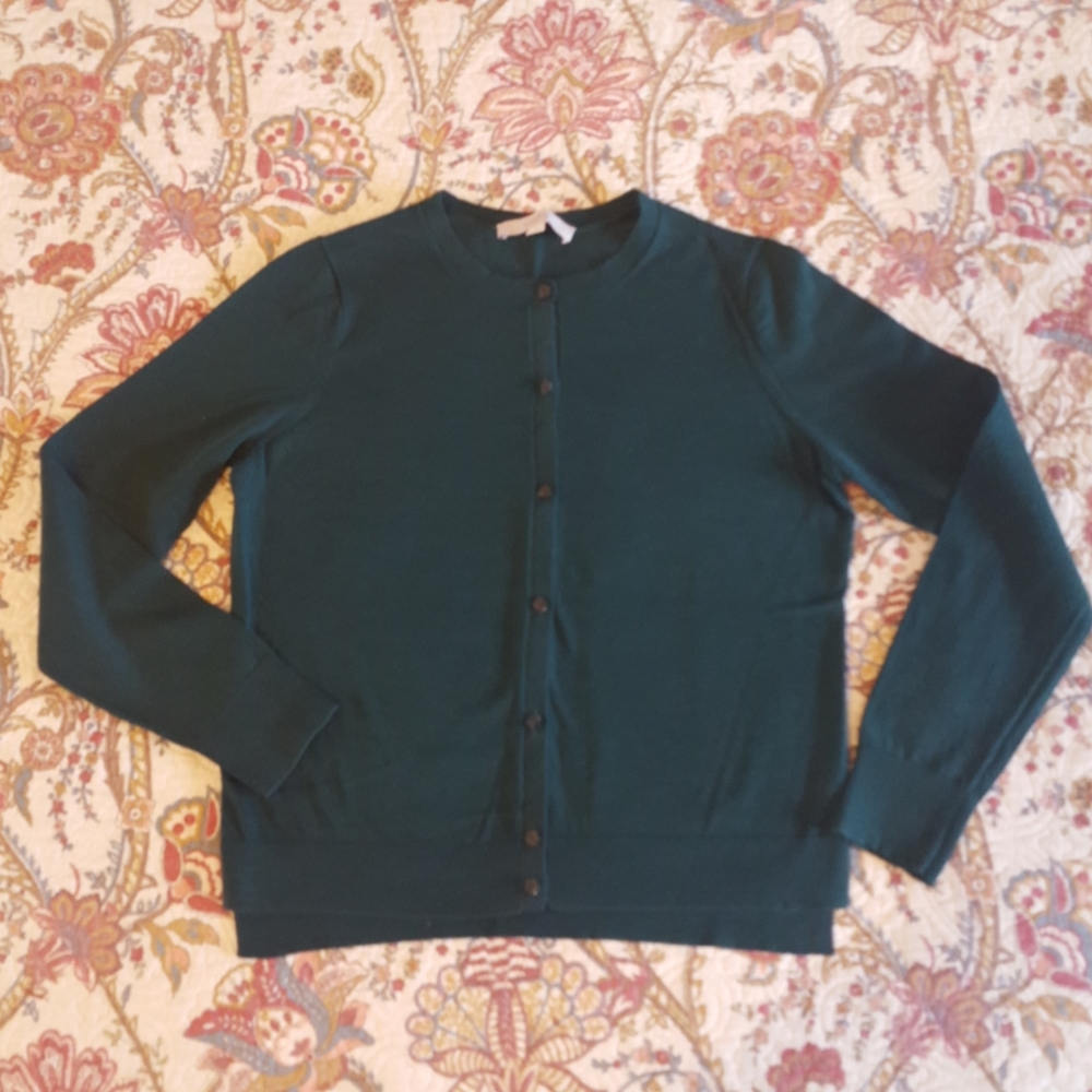 Forest Green Loft Cotton Cardigan